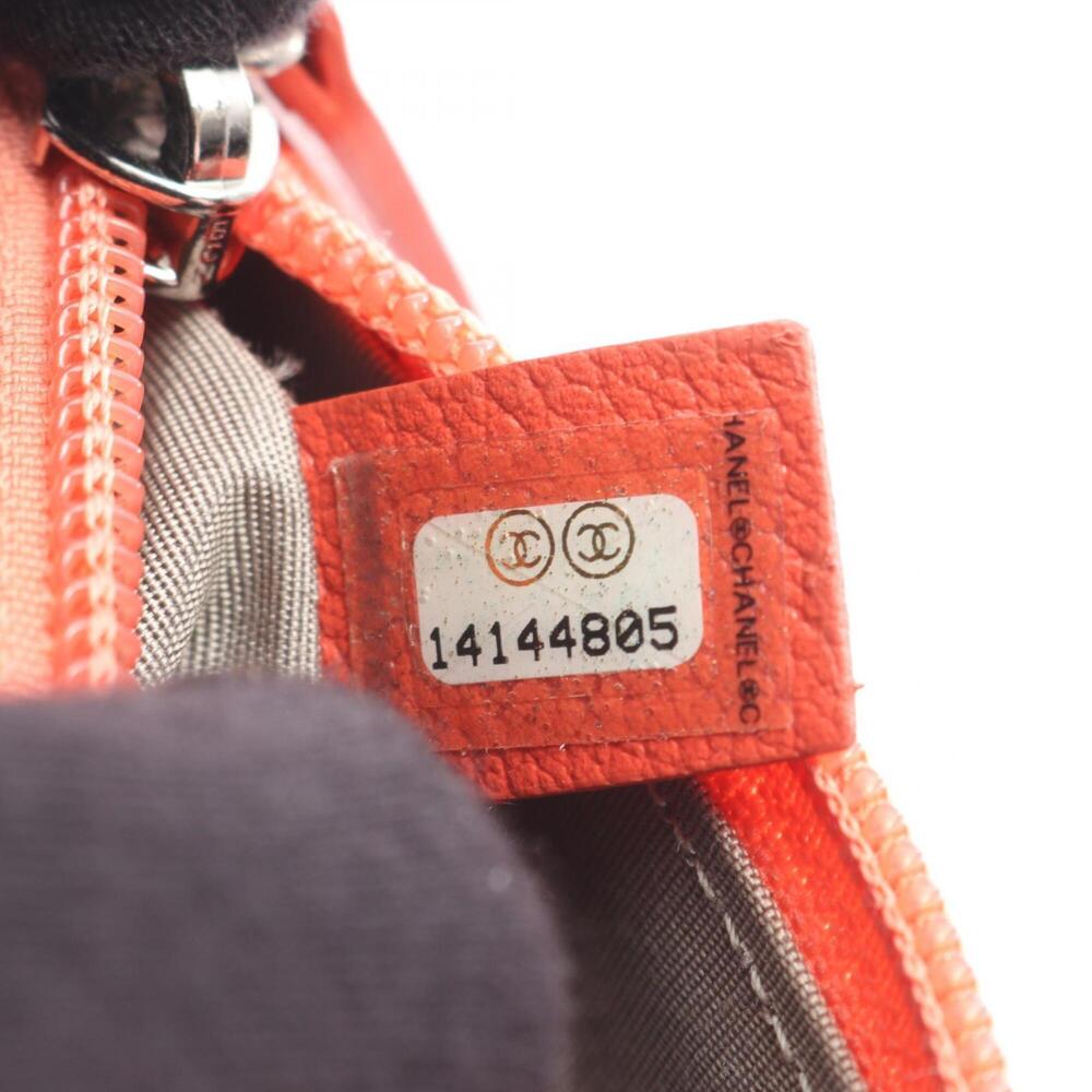 CHANEL Orange Leather Logo Wallet - Picture 5 of 8